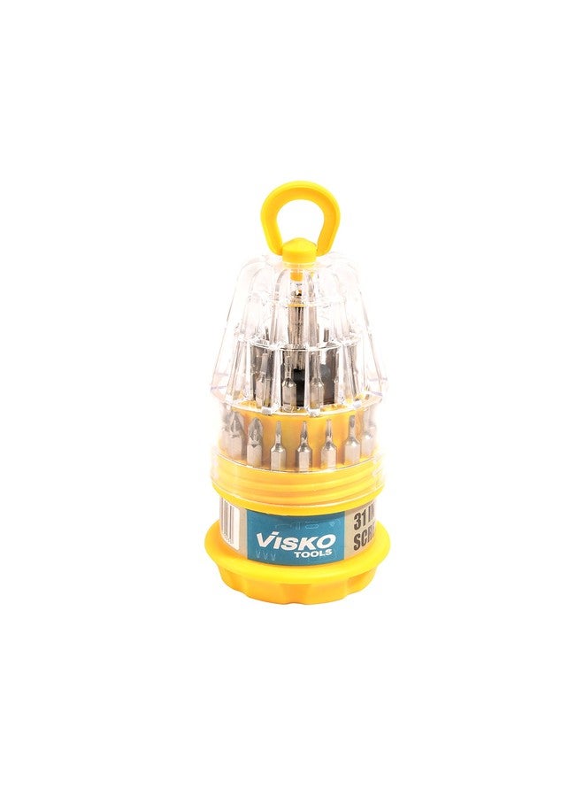 Visko VI-31/1SD Pocket Precision Screwdriver Set (Yellow, 32-Pieces), Standard